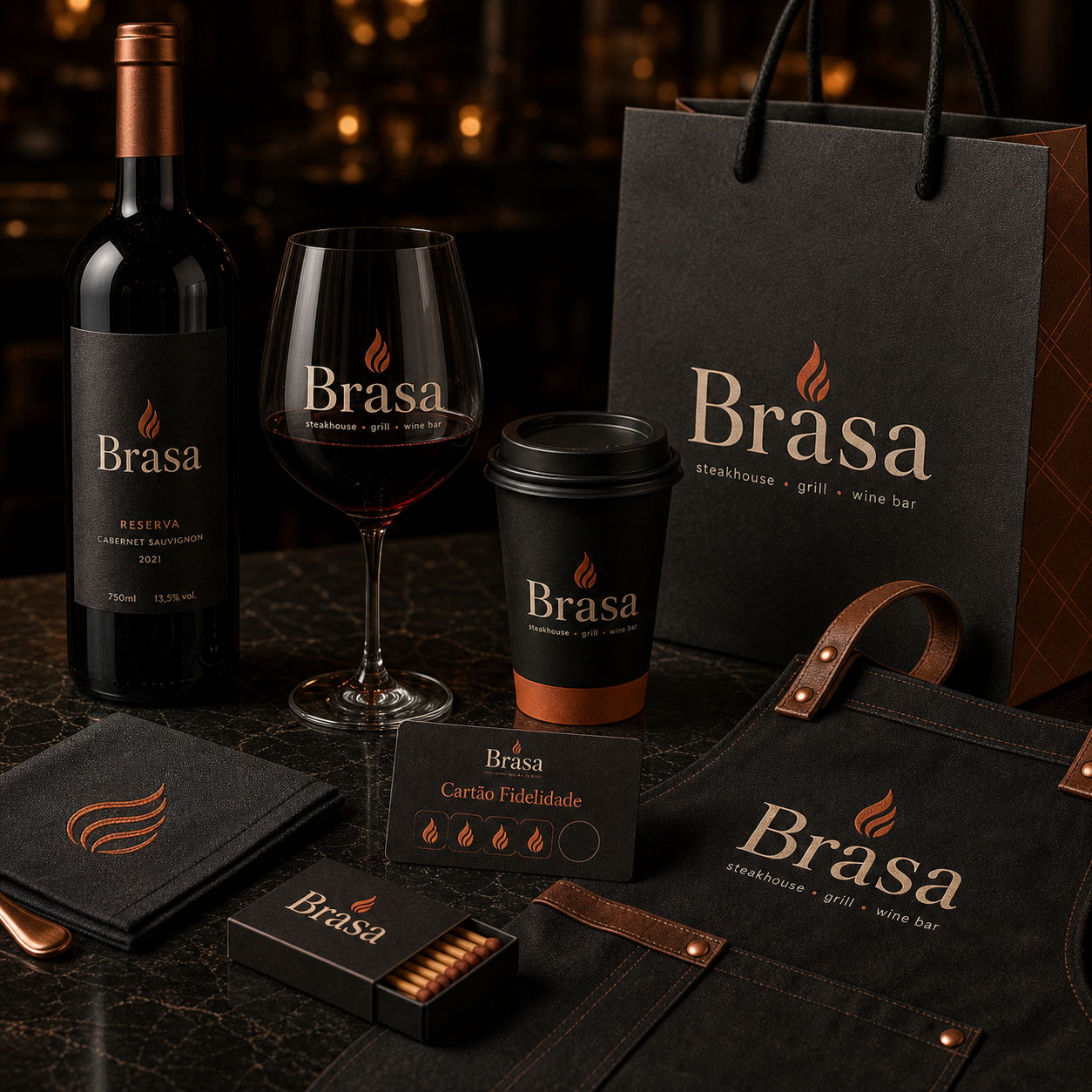 Brasa materiais personalizados