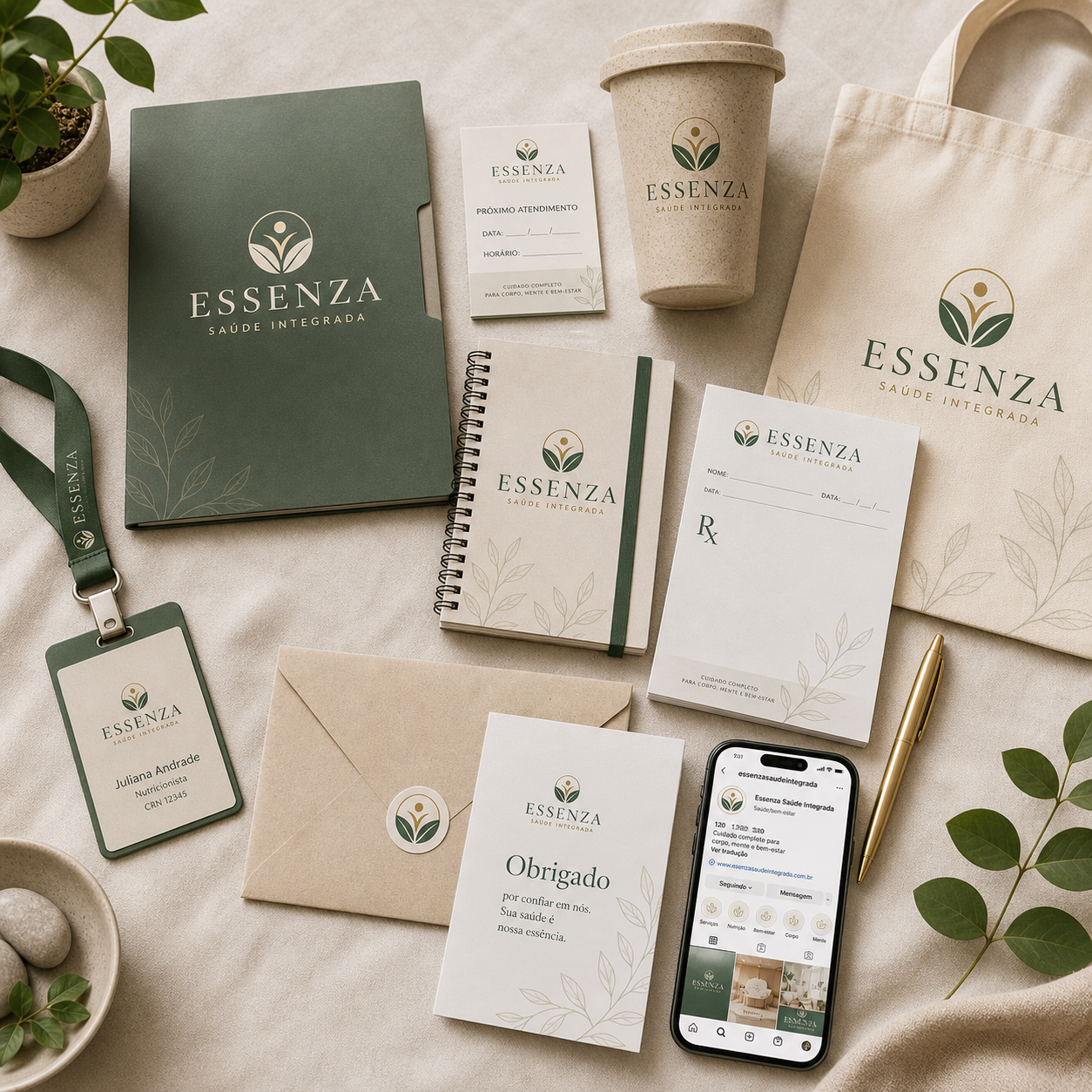 Essenza Saúde Integrada materiais personalizados