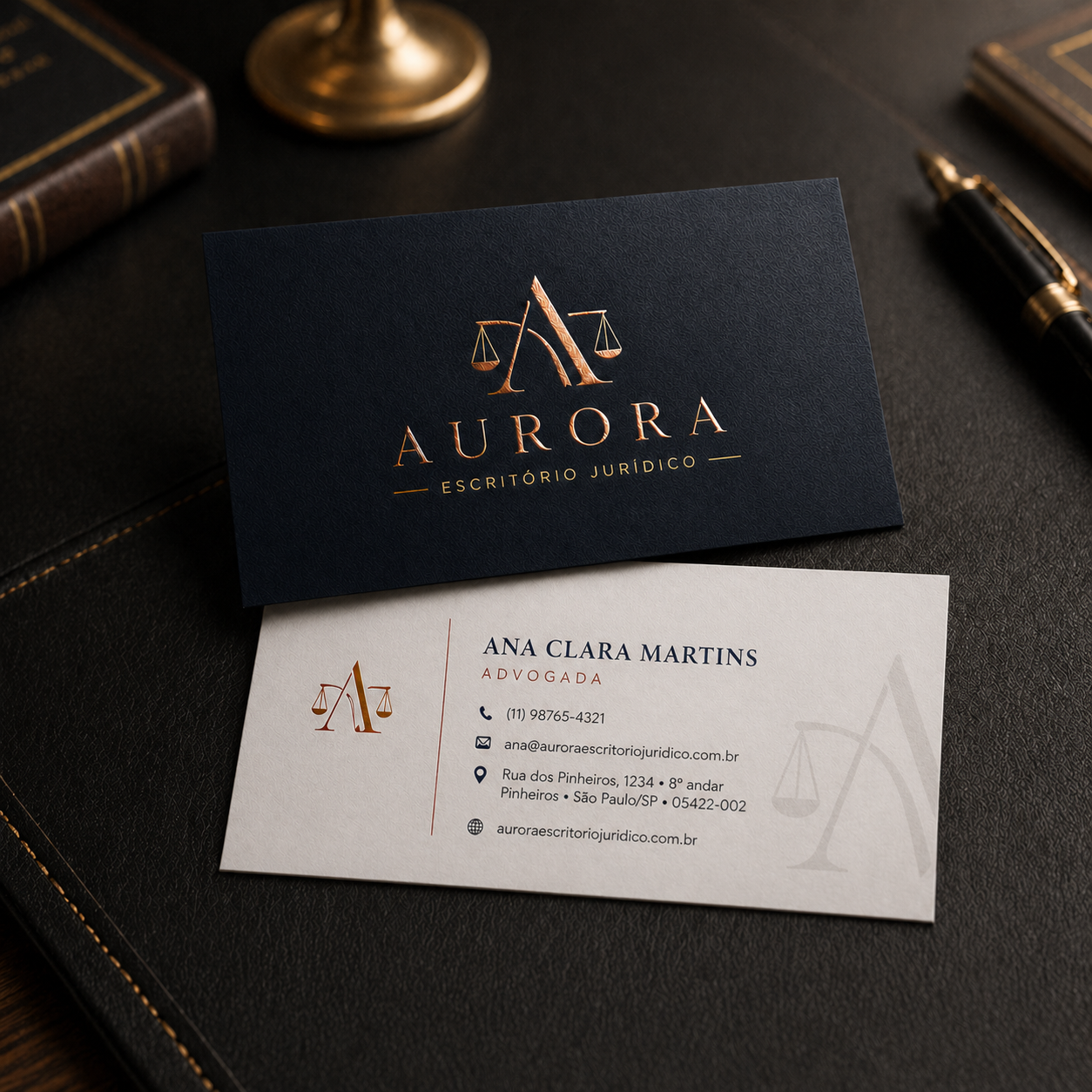 Mockup de apresentação comercial e cartão