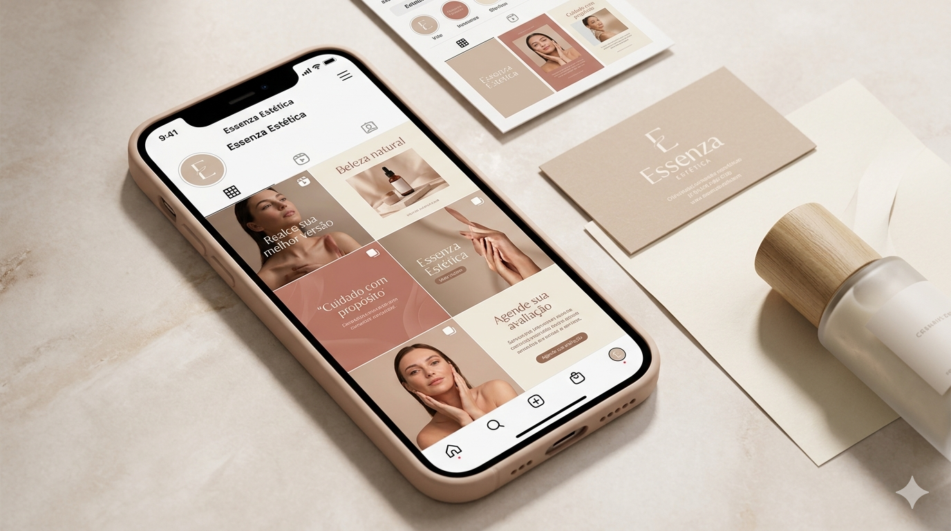Projeto visual com aplicação premium de marca